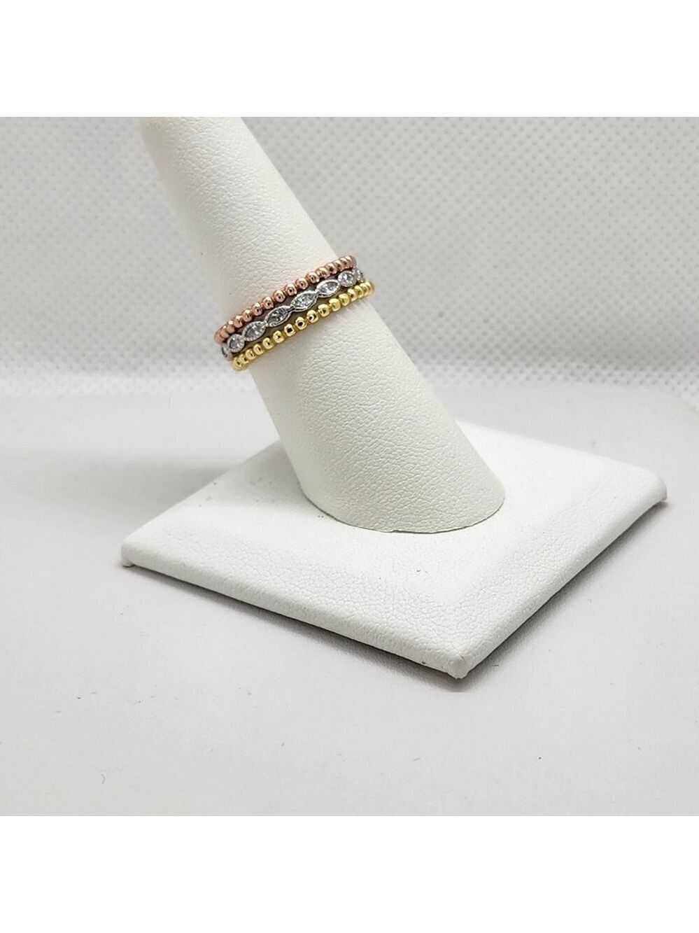 Brand New Sterling Silver 925 Tri Color 3 pcs Ring